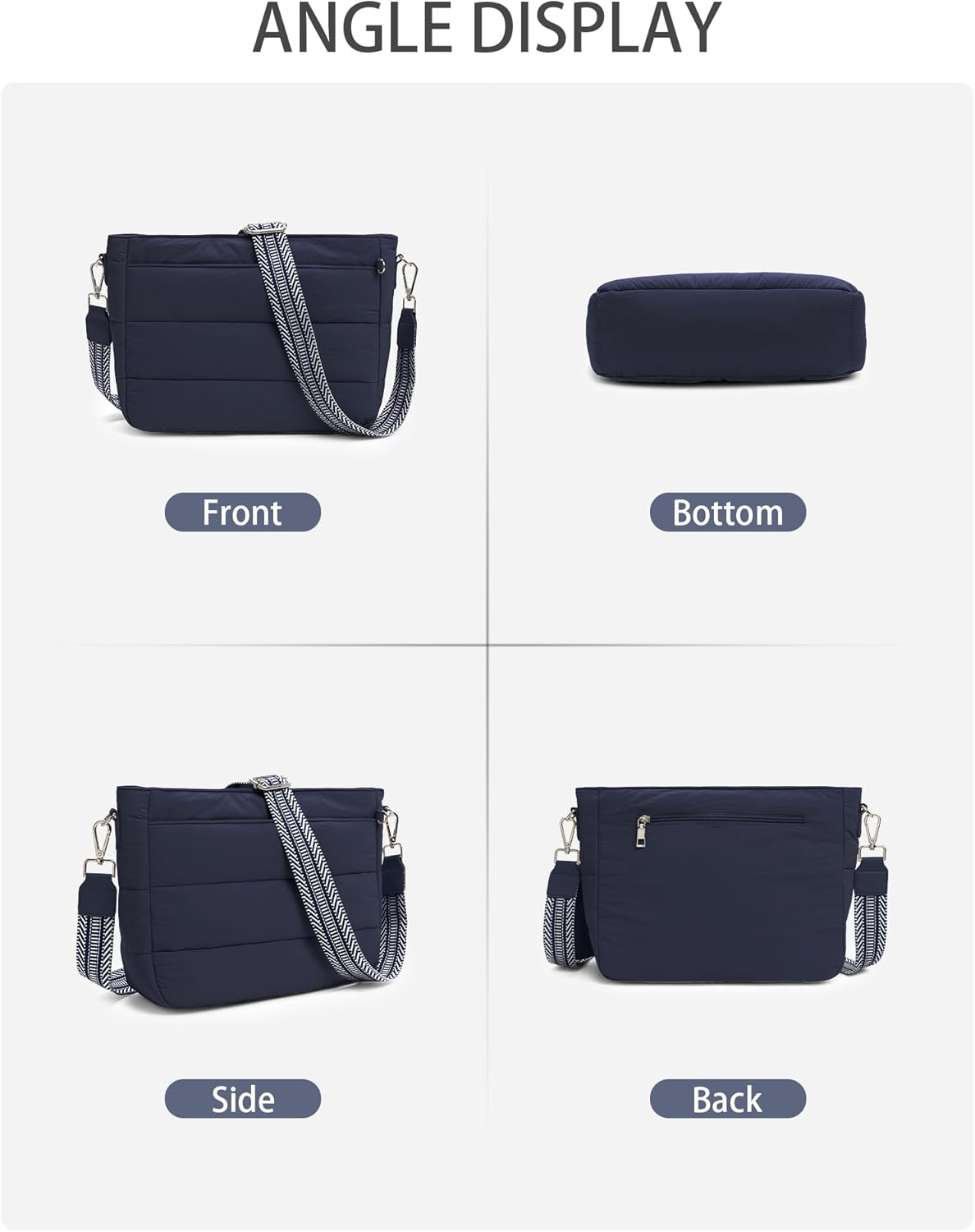 Gitus Puffer Hobo Crossbody Bag for Women Quilted Cross Body Purses Trendy Handbags with Coin Wallet Birthday Gifts for Mom