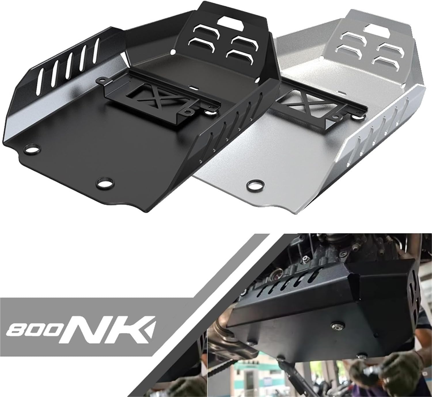 800NK 800 NK 2023-2026 Under Skid Plate Bottom Engine Chassis Protection for CFMOTO CF Moto NK800 Belly Pan Cover Guard(Silver)