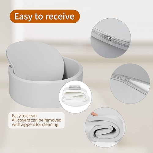 Miniatura 4 de Officefly Bola de espuma suave para piscina redonda para bebés y niños no incluye pelotas color gris claro