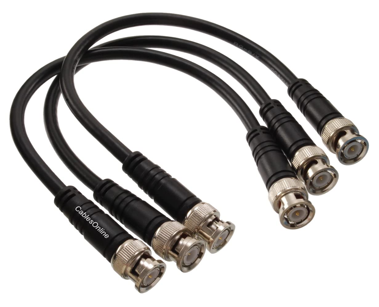 CablesOnline, 5-Pack 1ft RG8X Pure Copper with BNC Male to BNC Male Connector 50 ohm Coaxial Cable, R-BX001C-5