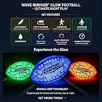 Vista 2 de Wave Runner Balón de fútbol LED impermeable que brilla en la oscuridad para niños, adolescentes y adultos - Fútbol iluminado incluye bomba