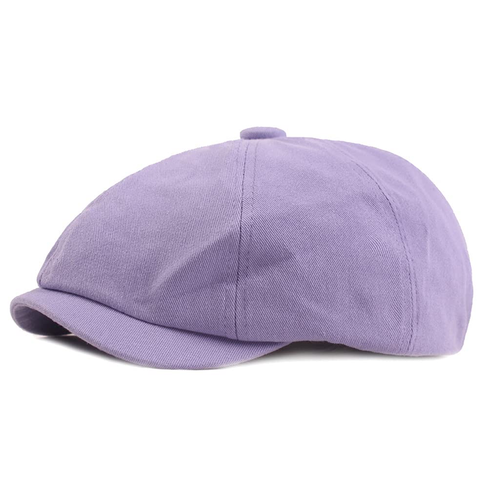 Yanjay Store Women's Purple Stylish Cotton Newsboy Hat Golf Driving Beret Cabbie Ivy Hats Flat Cap (Purple)