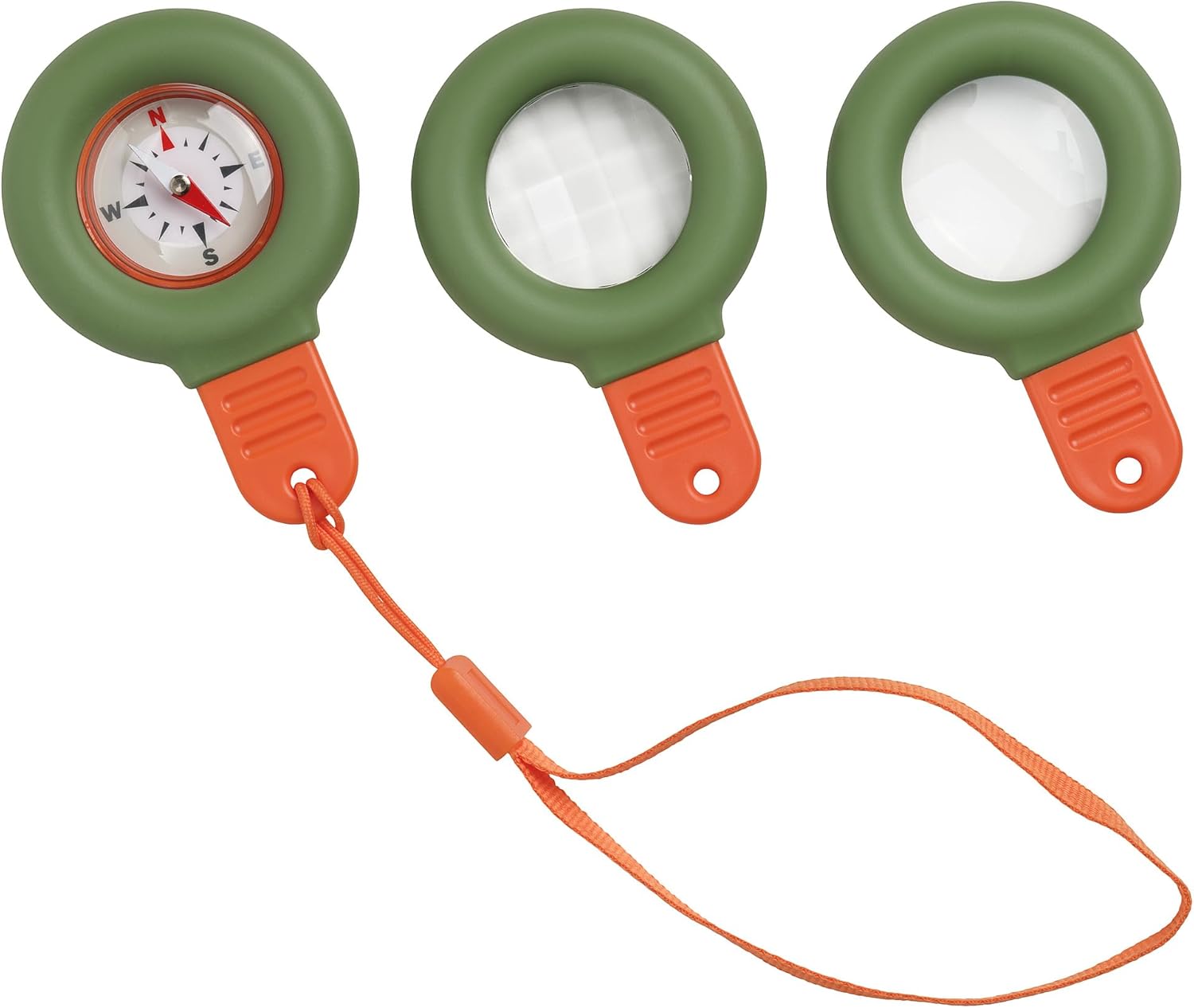 MAJBAGGE 3-piece nature exploration set, green/orange