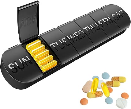 Weekly Pill Organiser 7 Day, Pill Boxes 7 Day 1 Times a Day, 1PC