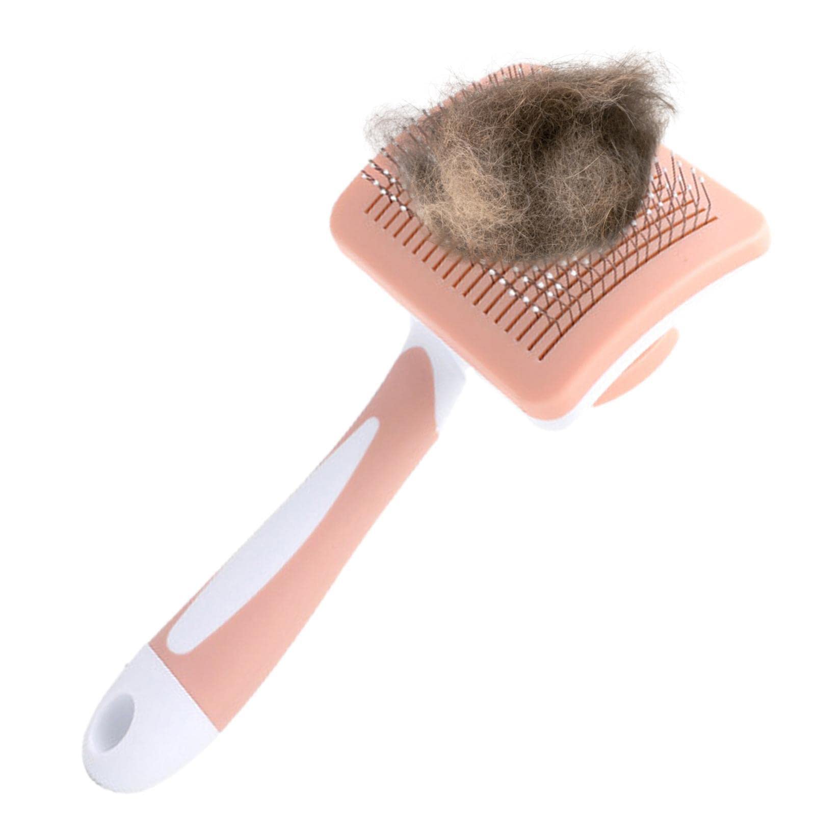 Cepillo autolimpiador para limpieza | Cepillo para peluqueria de perros, gatos, conejitos | Masajeador de herramientas para mascotas con capa base suelta fácil de quitar (Color : Mandarina Canela Medi