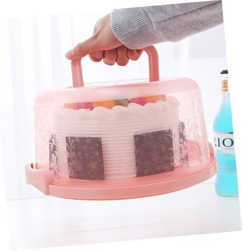 Miniatura 7 de SOLUSTRE 1 caja para tartas potable para tartas, soporte extra alto, soporte para tartas, kit de decoración de tartas, contenedor con tapa,