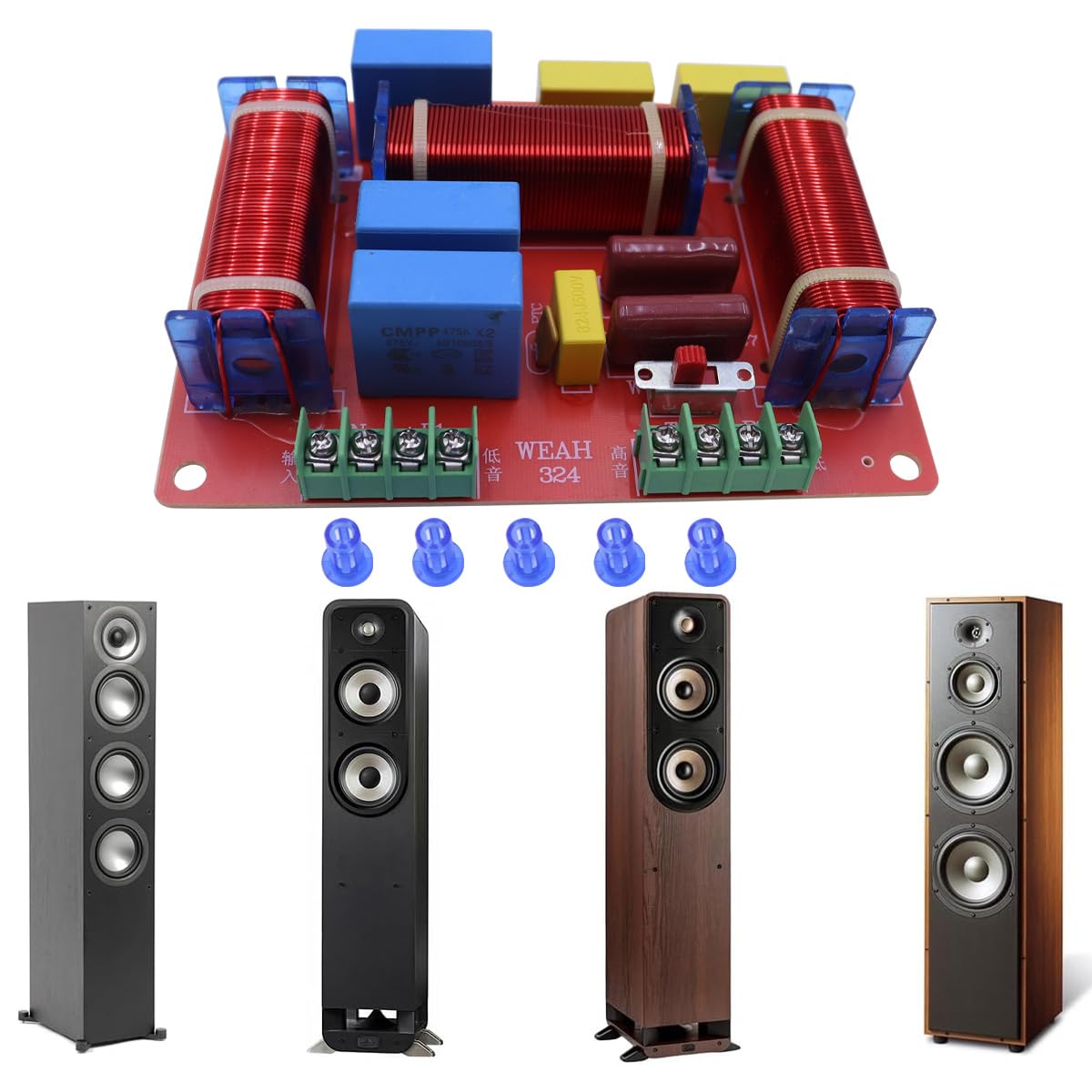 Filtre de haut-parleur HiFi 3 voies 400 W réglable 4-8 ohms Diviseur de fréquences