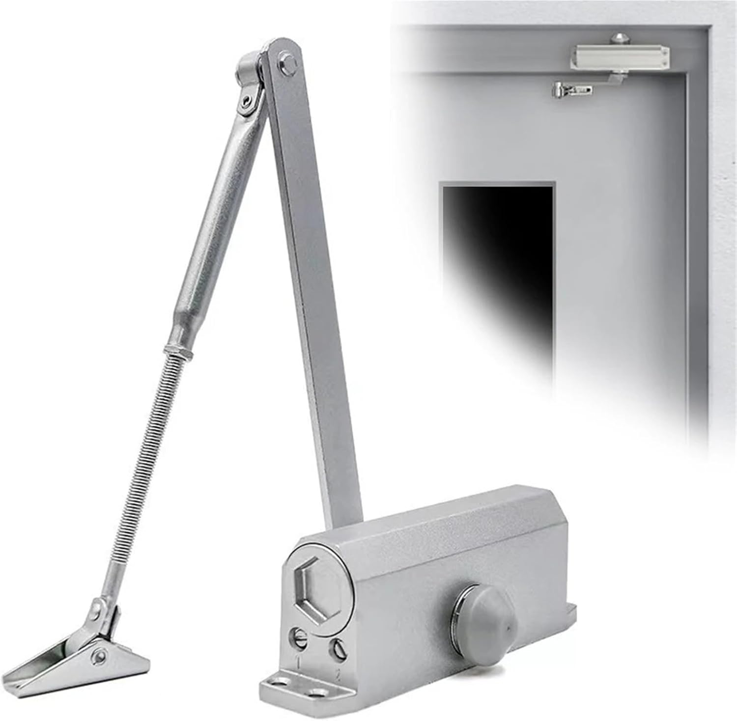 Compatible Hydraulic Adjustable Door Closer Metal Spring Buffer Residential Commercial(45-85KG)