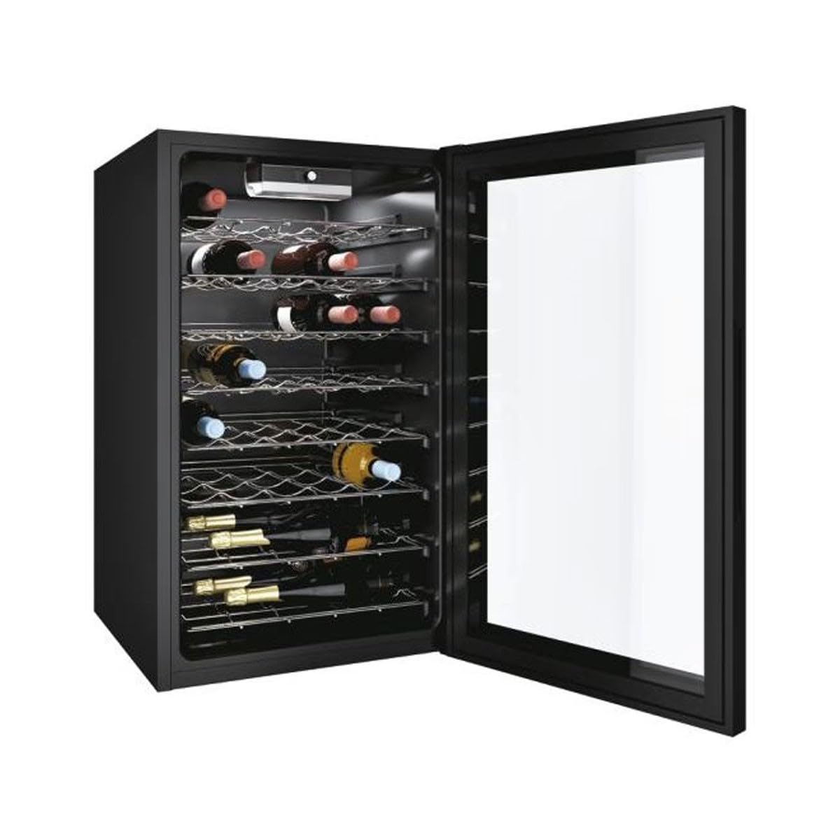 CANDY DiVino, CWC 150 EM/NF, Cantina Vino, 41 bottiglie, 39 dB, APP hOn, Tecnologia Vivino, Monozona, Nero, AxLxP 84,5x49x55 cm [Classe di efficienza energetica G]