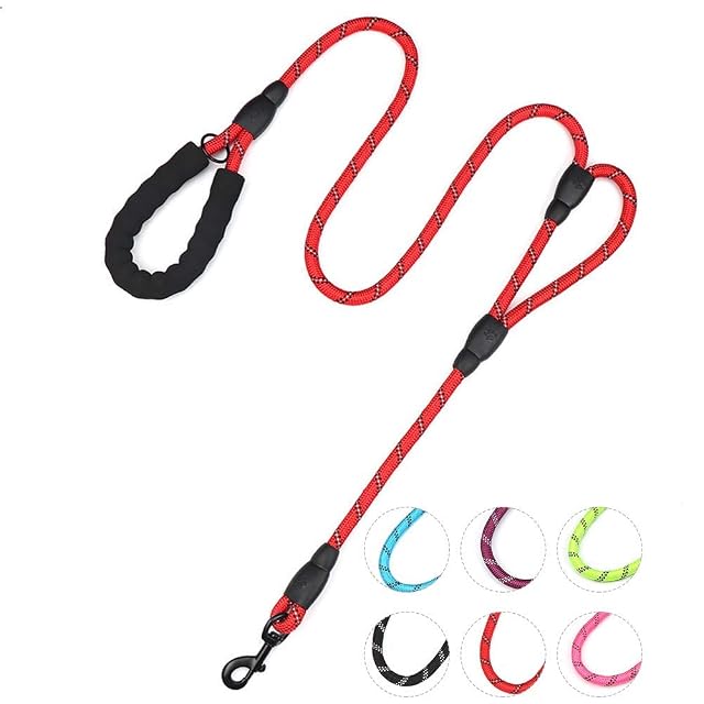 DDSColour Correa para perro de 1,8 m de largo con dos asas acolchadas, asa reflectante