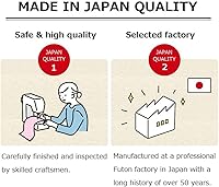 Vista 3 de EMOOR Funda con cremallera para colchón de futón japonés PRESSO Full/Matrimonial XL Hecho en Japón 100% algodón (gris), protector de colchón