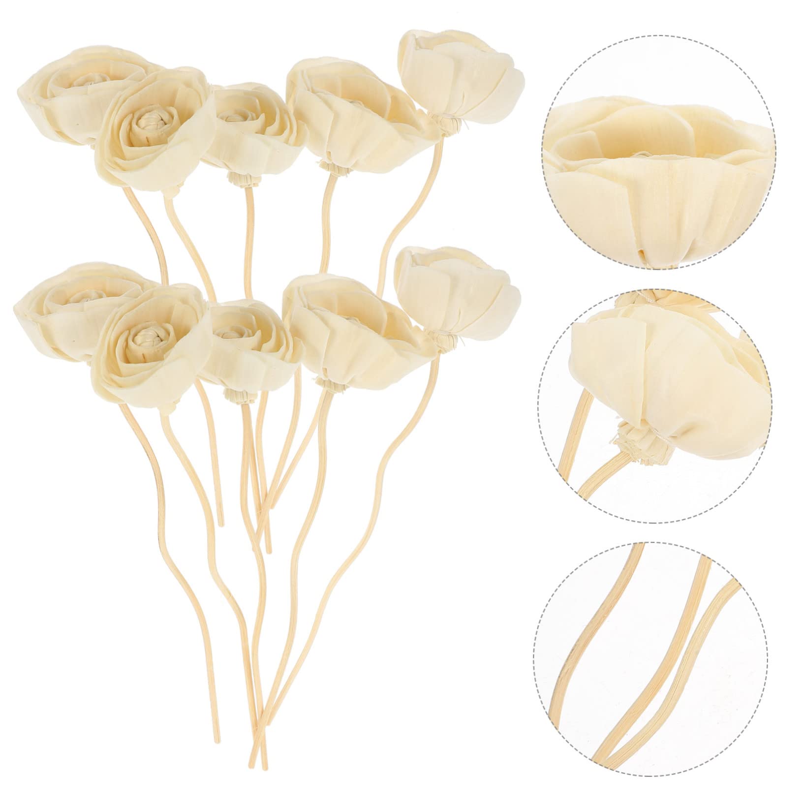 GLEAVI 40stücke Duftdiffusor Stäbchen Aromatische Nachfüllungen Für Ätherische Öle Dekorative Blüten-Designs Für Spa Küche Schlafzimmer Und