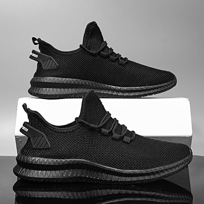 Running Shoes - Running Shoes for Men, Breathable & Non Slip Men's Sneakers, Knit Mesh Design Walking Shoes for Men, Lightweight Men's Trail Running Shoes & Workout Shoes