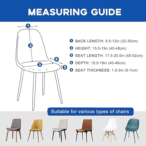 Miniatura 2 de Fundas para sillas de comedor, funda de terciopelo para silla moderna de mediados de siglo, funda de silla sin brazos para cocina, comedor, oficina,