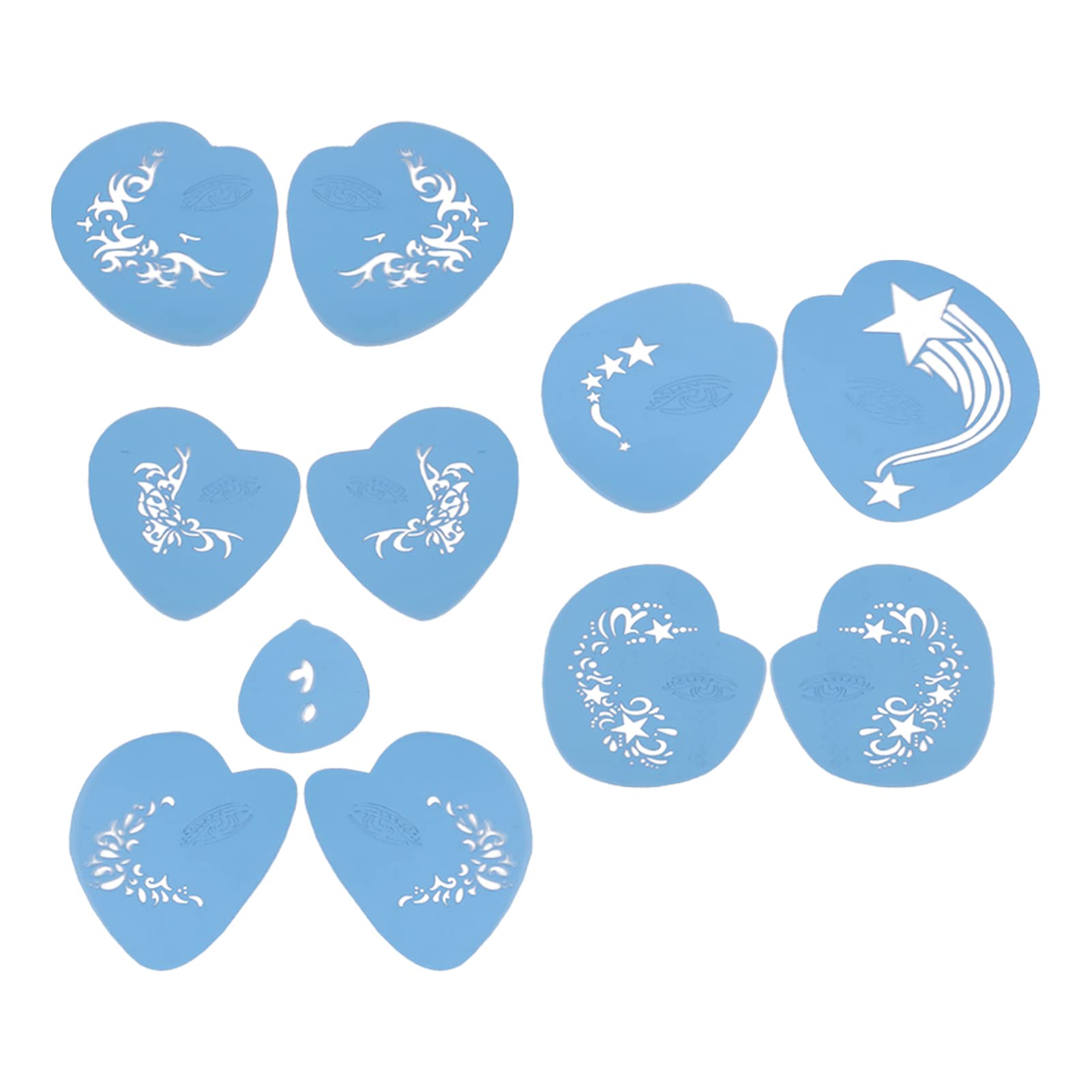 5pcs Face Painting Template, Face Paint Stencils, Reusable Makeup Temporary Tattoos Body Painting Template for Halloween for Party Cosplay