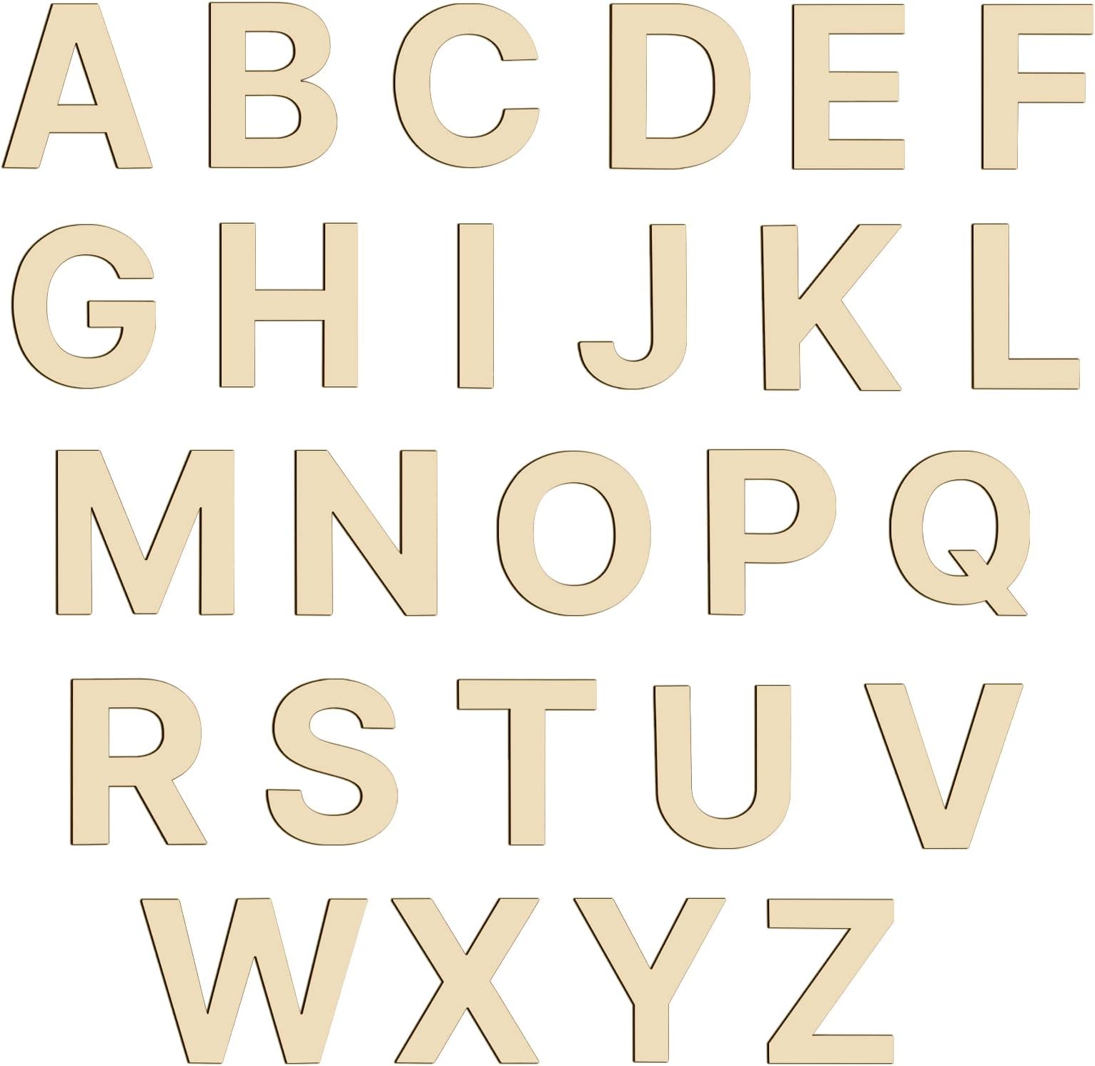 BILLIOTEAM 52 PCS 4" Wooden Craft Letters,Natural Blank Unfinished Wooden Alphabet Letters for Kids Learning Gift,DIY Painting,Letter Board,Home Wall Decoration