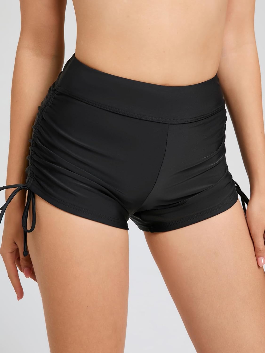 Womens Swim Shorts High Waisted Tie Board Shorts Bathing Suit Bottoms Tummy Control Swimsuit with Liner - Image 6