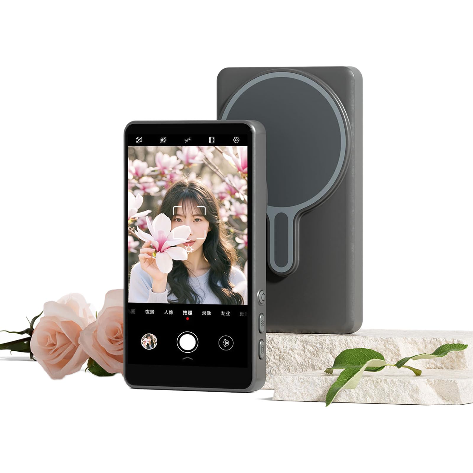 Handy-Selfie-Monitor-Bildschirm mit 3,5-mm-Stecker und Lautsprechern für Live-Stream-Monitore mit rückseitiger Kamera, tragbares Vlog-Inhaltserstellungswerkzeug