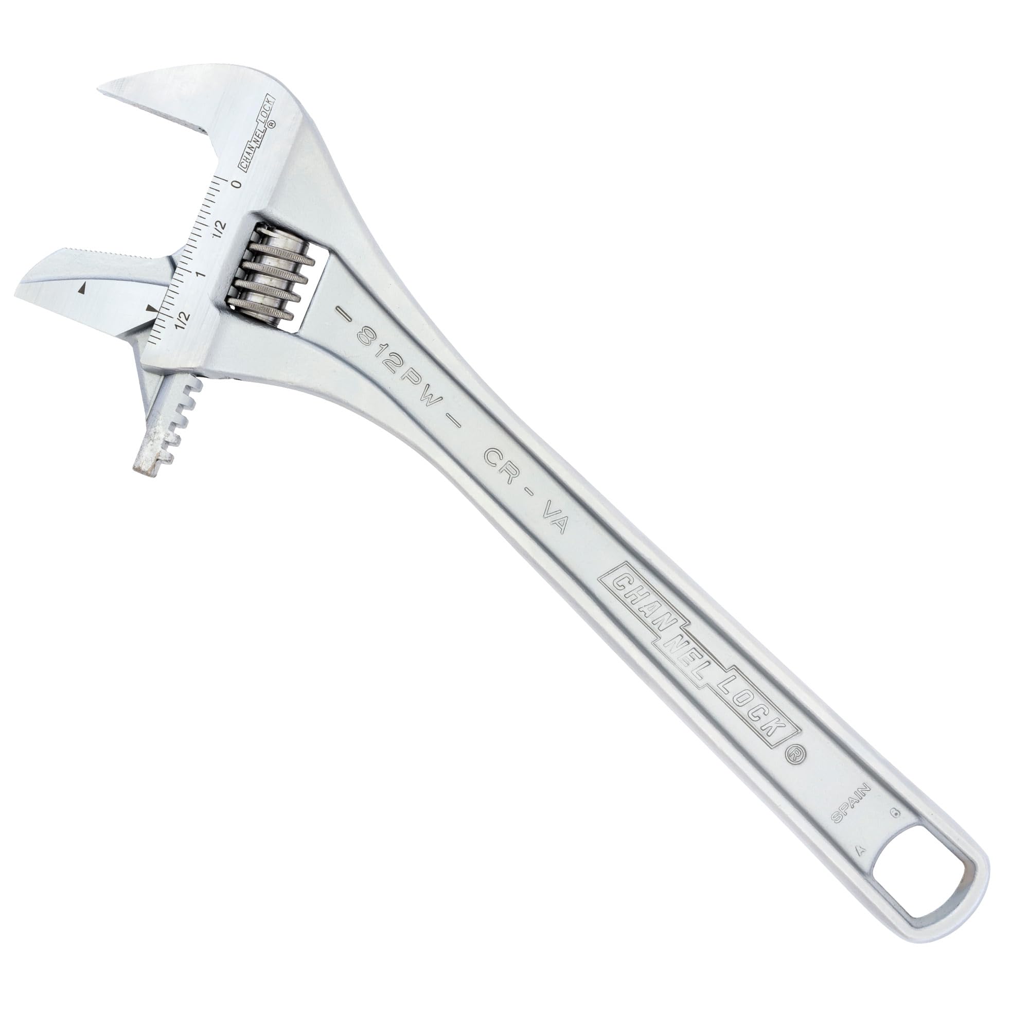 Channellock 812PW 12" Reversible Jaw Adjustable Wrench/Pipe Wrench, Chrome