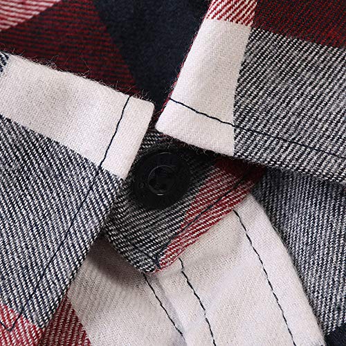Image of OCHENTA Men's & Boys' Long Sleeve Button Down Plaid Flannel Shirt