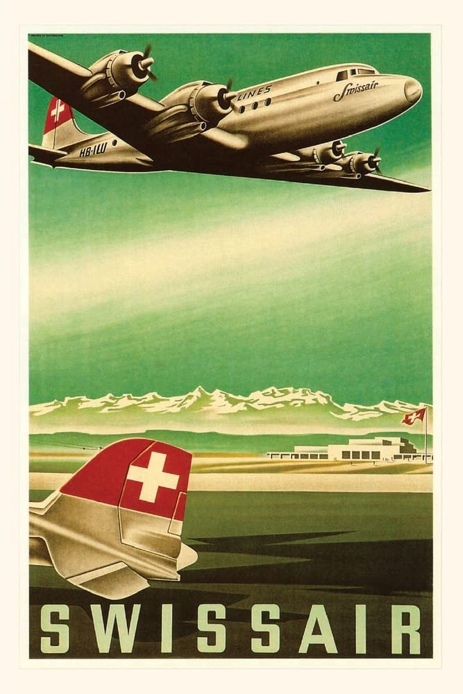Vintage Journal Swiss Airline Travel Poster (Pocket Sized - Found Image Press Journals)