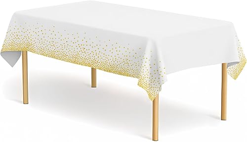 Vista 39 de Paquete de 4 manteles de plástico a cuadros negros y blancos para fiestas, desechables, de 54 x 108 pulgadas, impermeables, rectangulares