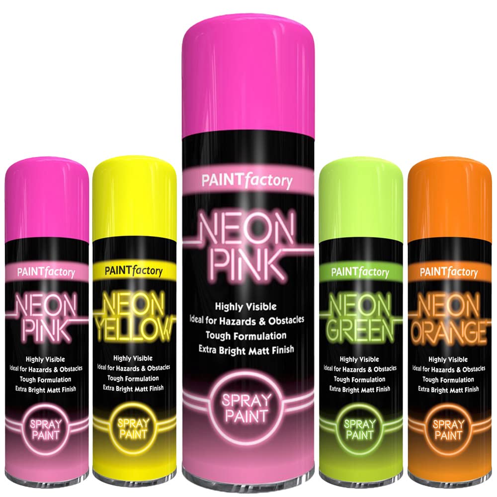 Classic Signature Pink - 1X Neon Spray Paint 400Ml Fluorescent Bright Aerosol Extra Bright Graffiti (Banksey) Paint Assorted Colour