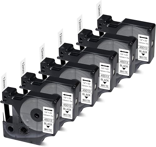 Miniatura 10 de Repuesto para rotuladora Dymo D1 45010 S0720500 D1 compatible con Dymo Labelmanager 160 recambios de cinta de 0.472 in 12 pulgada, 3 paquetes