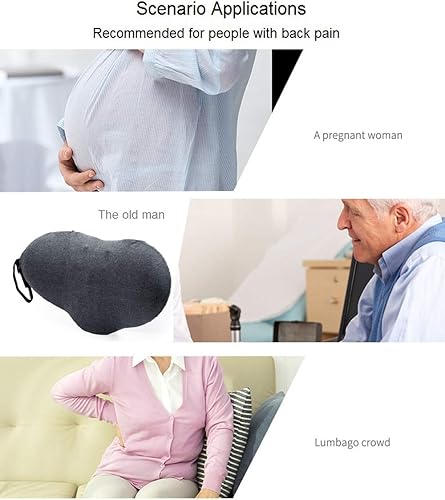Miniatura 7 de Trendy Moon - Cojín lumbar de espuma viscoelástica para silla de oficina y asientos de coche (gris oscuro)