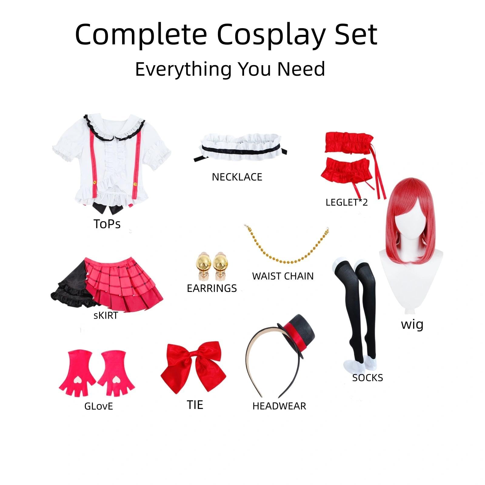 Halloween Kostüm für Erwachsene, Karneval Rollenspiel Cosplay Komplettset –Maki Nishikino Stil