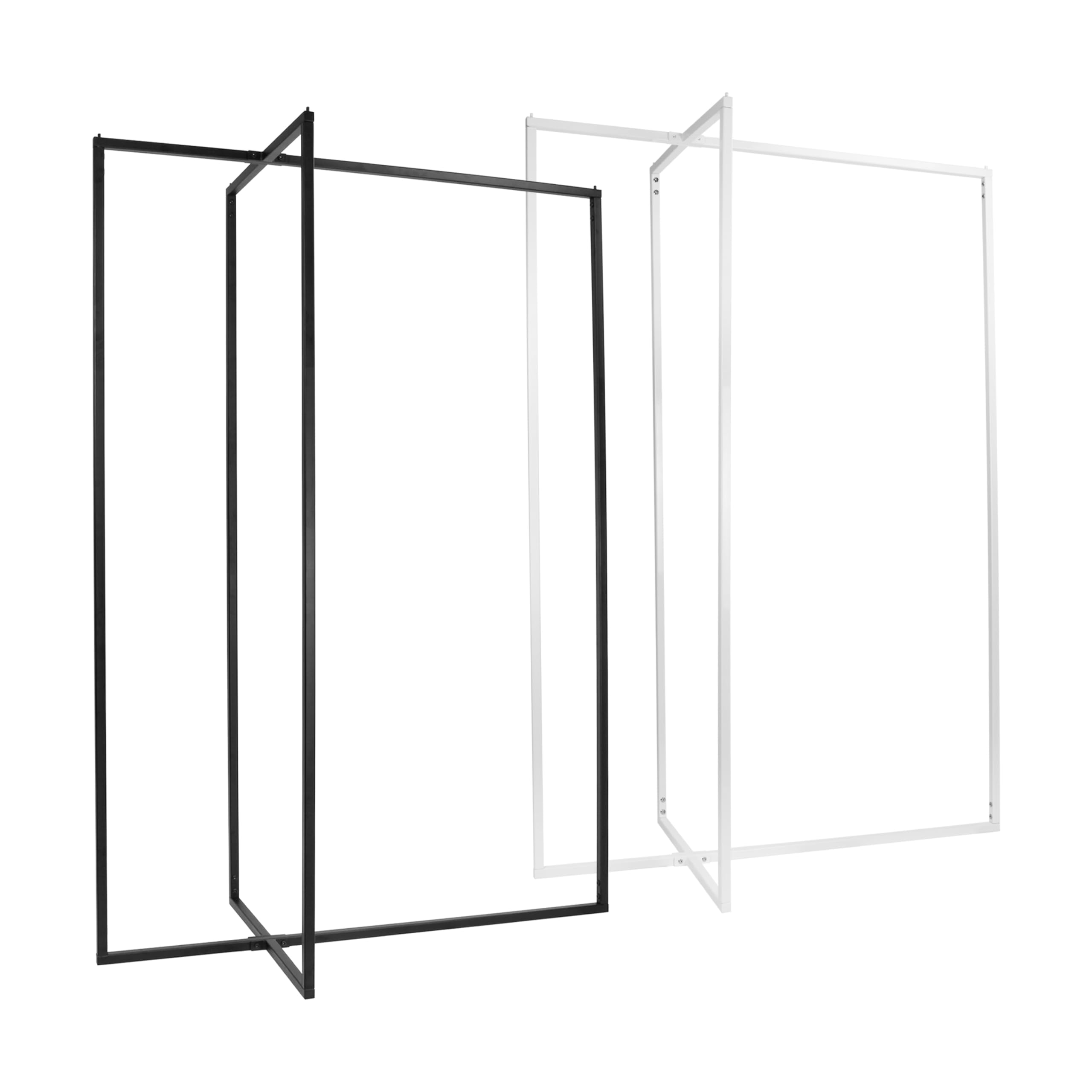 Natural Goods Berlin Kleiderständer Kreuz – Schwarze freistehende Garderobenstange 110 cm