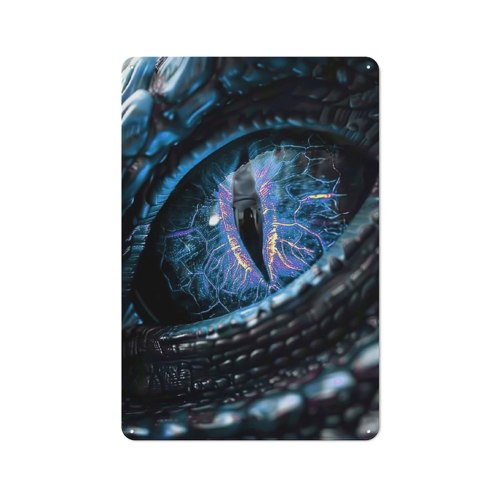 Junmoney Blue Dragon Eye For Hobby Room Or Studio, Retro Tin Sign 30X20cm, Gift For Creative Interior Collectors During The Christmas Season