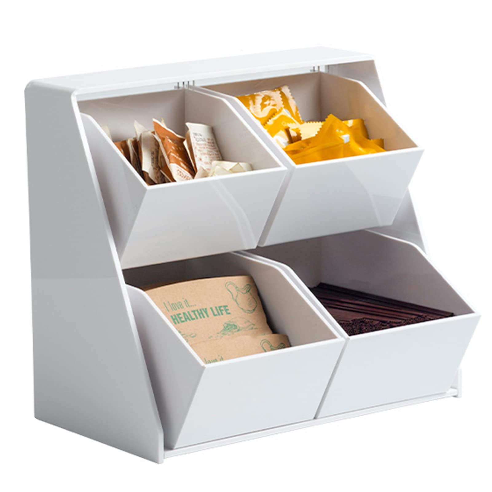 Caja de 6 compartimentos de ABS duradera sin montaje para organizar casa