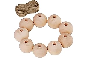 120Pcs Crafts Beads: Unfinished Natural Wood Bead Ornaments