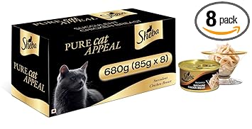 Sheba (Premium Cat Food) Succulent Chicken Breast in Gravy, 680 g (85 g X 8 Cans)