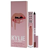 Vista 4 de Kylie Cosmetics - Kit de labios mate 700 Bare para mujer, 2 lápices labiales líquidos mate de 0.10 onzas, delineador de labios de 0.03 onzas