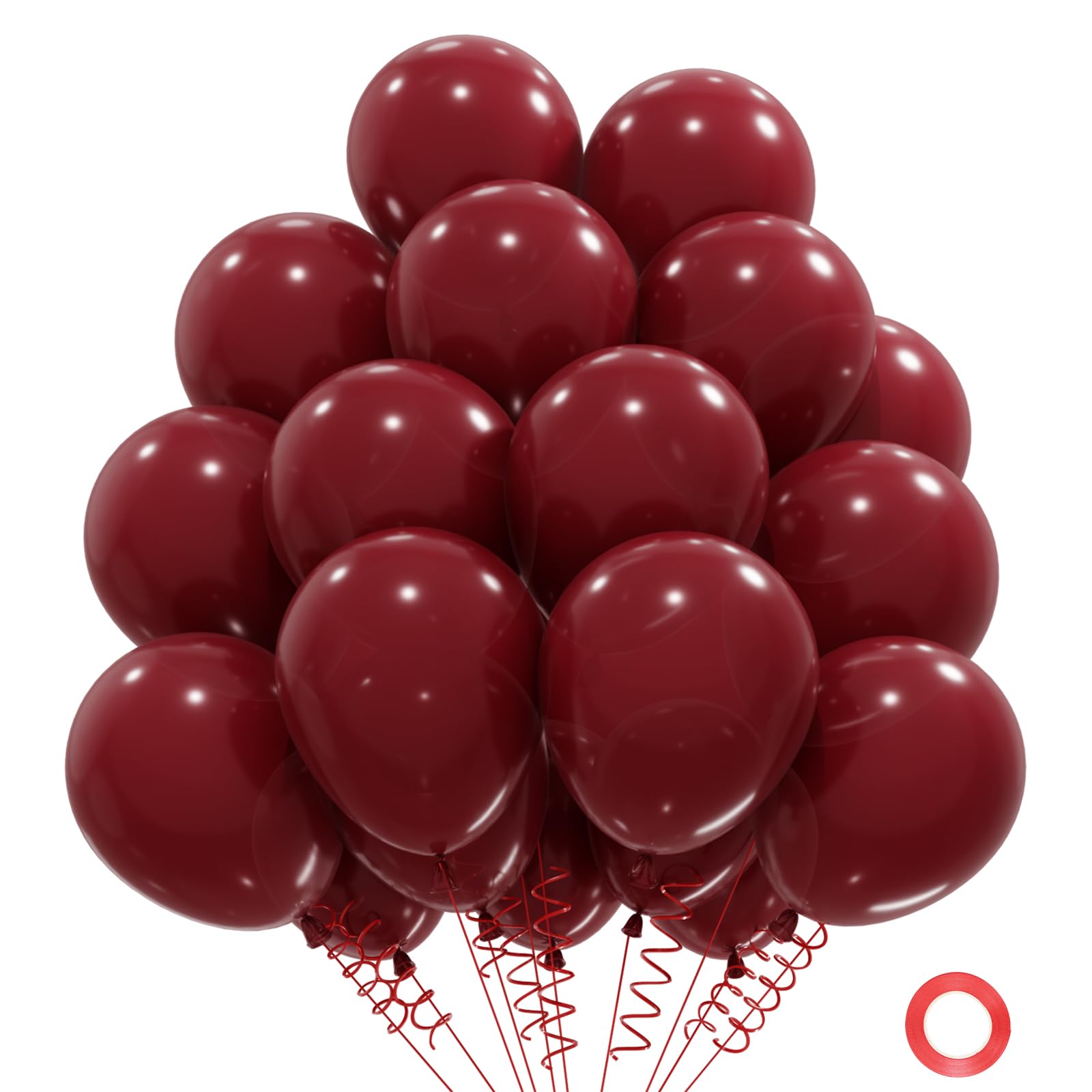 QIFU Burgundy Balloons -50 Pack Maroon Dark Wine Red Helium Latex Balloon, Strong Thicken Berry Cherry Birthday Balloons For Women Girls Wedding Anniversary Engagement Proposal Graduation Decorations โ image 1