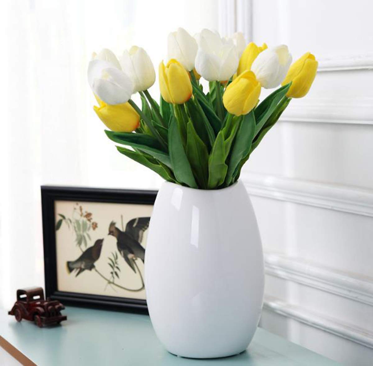 Amazon.co.jp: Flower Vase Ceramic Vase White Flower Base Ceramic
