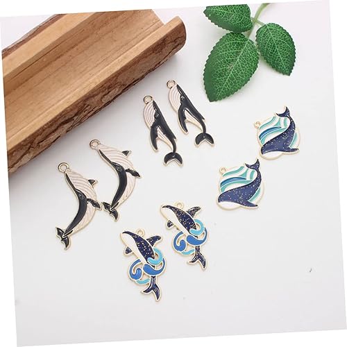 Miniatura 8 de Abaodam Colgante de aleación de ballena colgante llavero colgante de pez colgante de animales marinos encantos DIY joyería colgante clave colgante