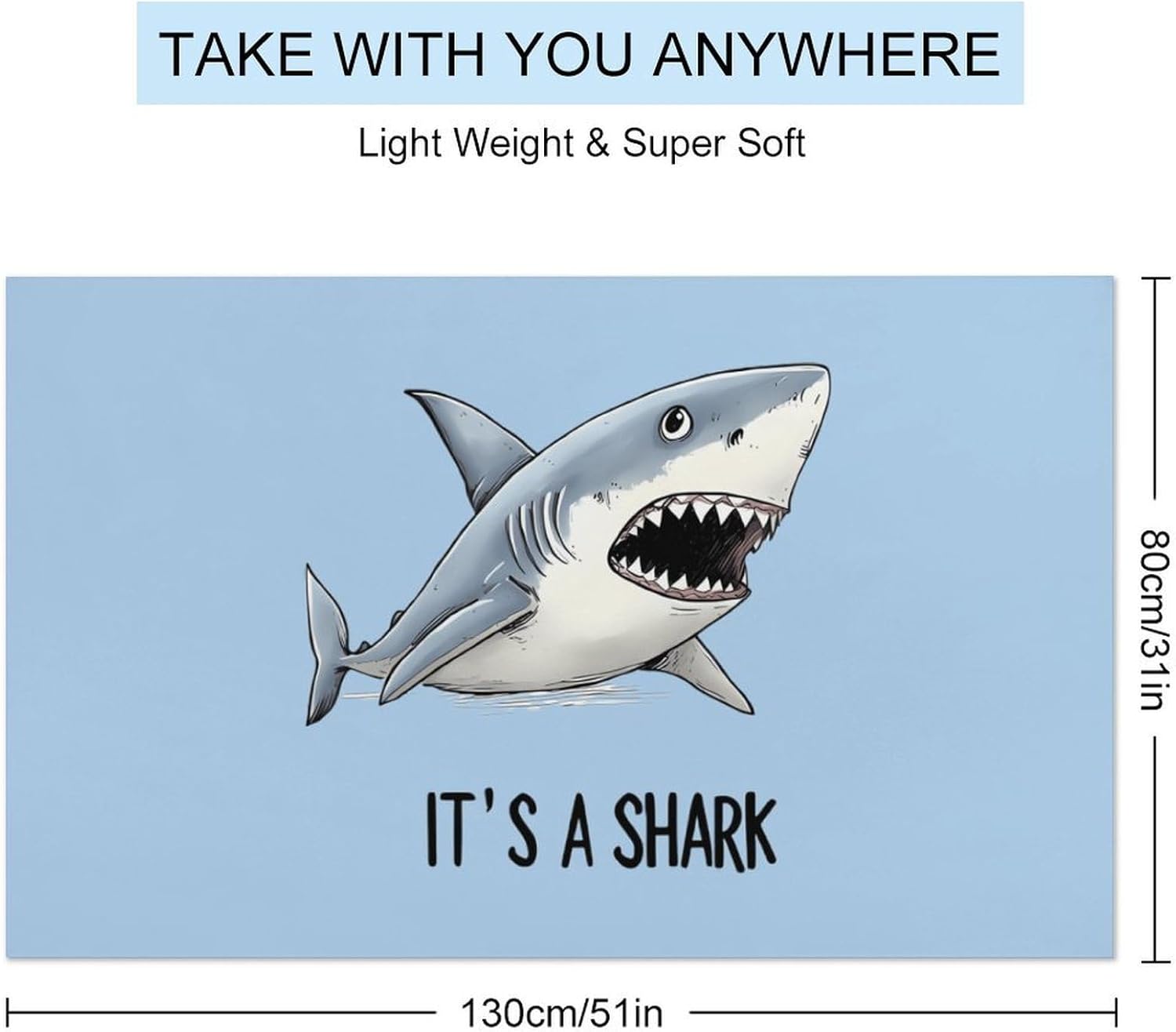It's A Shark Oversized Beach Towel Soft Absorbent Pool Bath Swim Towels for Adults Travel Vacation Gifts 130x80cm