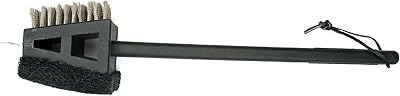 Charcoal Companion 2-in-1 Grill Brush with Long Black Plastic Handle