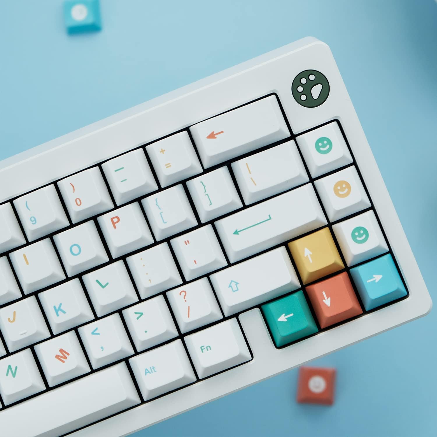 PBT Keycaps Set for Mechanical Keyboards - Cherry Profile - 162 Keys - White - Wired - Cherry MX, Gateron, Kailh JWK Compatible - Keycaps