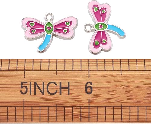 Miniatura 7 de 50pcs esmalte amor corazón encanto colgante luz oro aleación corazón cuelga encantos para el día de San Valentín regalo joyería fabricación