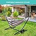 Wilsall Portable Hammock with Stand Included with Wheels Outdoor Double 2 Person Heavy Duty Hamacas con Base 450 lb Capacity