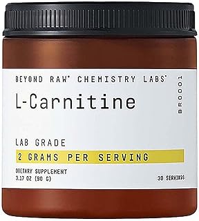 BEYOND RAW Chemistry Labs L-Carnitine Powder, Fuels Exercise and Supports Recovery, 30 Servings
