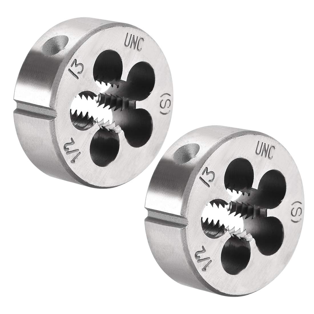 uxcell 2 Pcs 1/2"13 UNC Right Hand Round Die Machine Thread Die