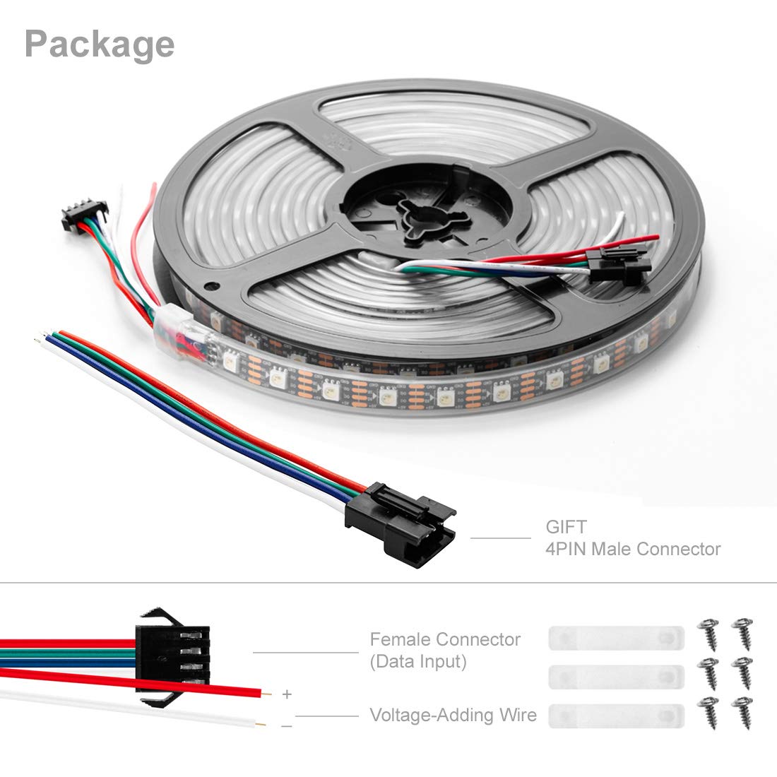 BTF-LIGHTING WS2813 RGB Striscia LED 5V Flessibile 5 metri 60LEDs/m IP67