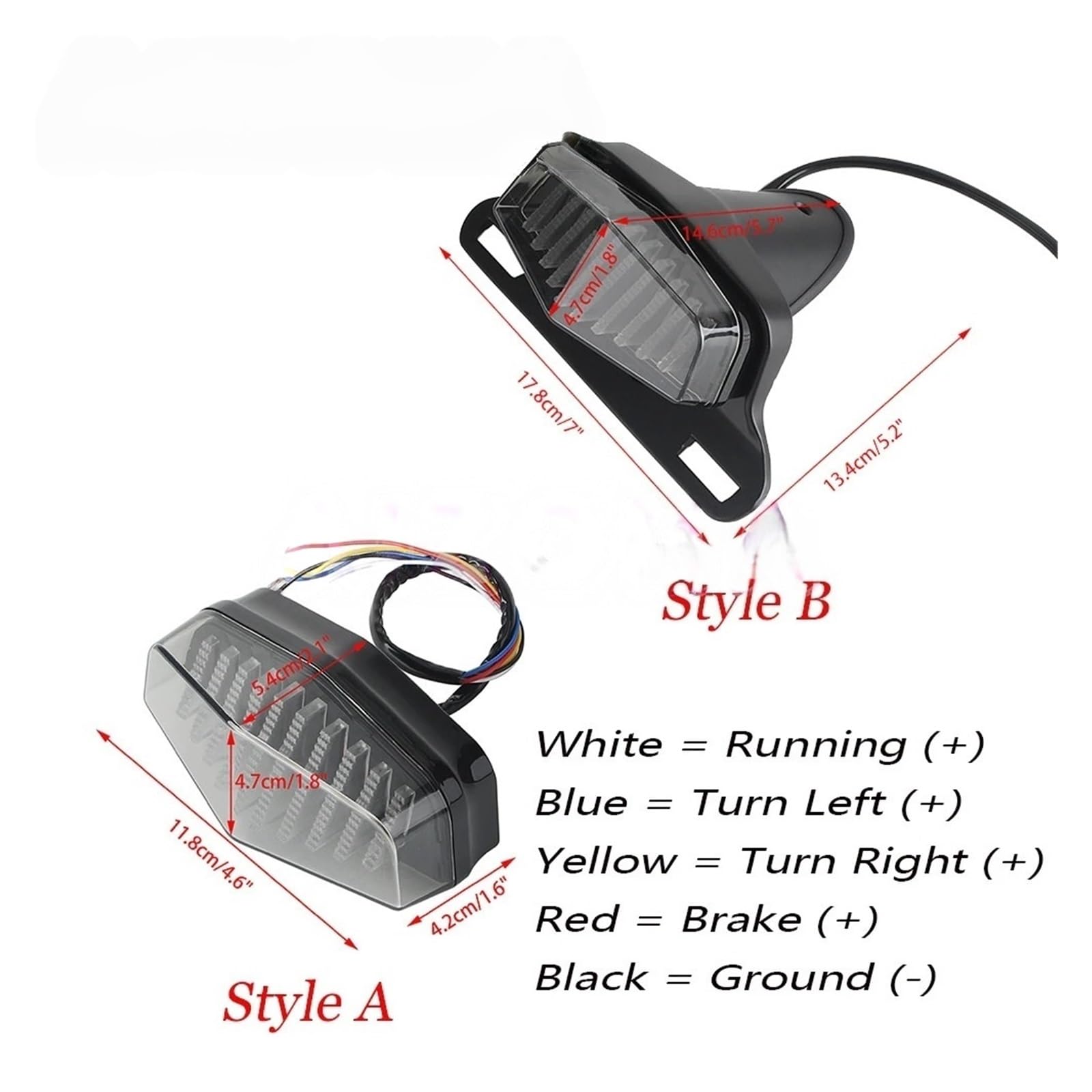 Feu arrière LED pour Moto, feu Stop, feu de Position, 12 V, pour Har&Ley avec éclairage de Plaque d'immatriculation arrières Lampe