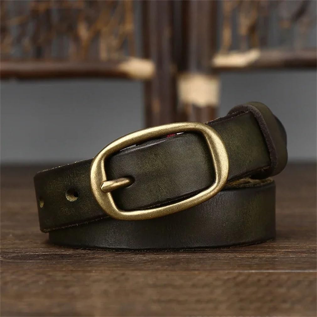 2.3Cm Copper Buckle Women Cowskin Leather Belt For Female Strap Ladies Adjustable Belts