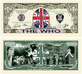 American Art Classics Pack of 5 - The Who Million Dollar Collectible Limited Edition Novelty Million Dollar Bills - Best Gift for Fans of The Who